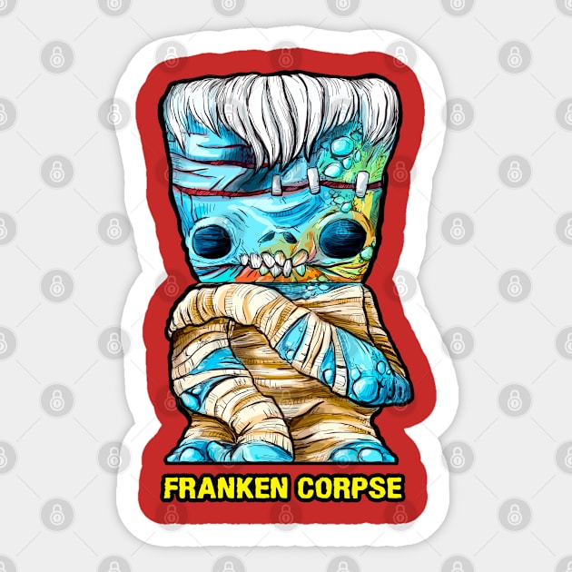 Freaks, Finks, Spazzes - Franken Corpse Sticker by RadioactiveUppercut